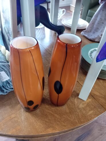 Beautiful Orange and Black Vases