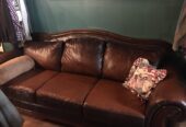 Vintage Leather Sleeper Sofa